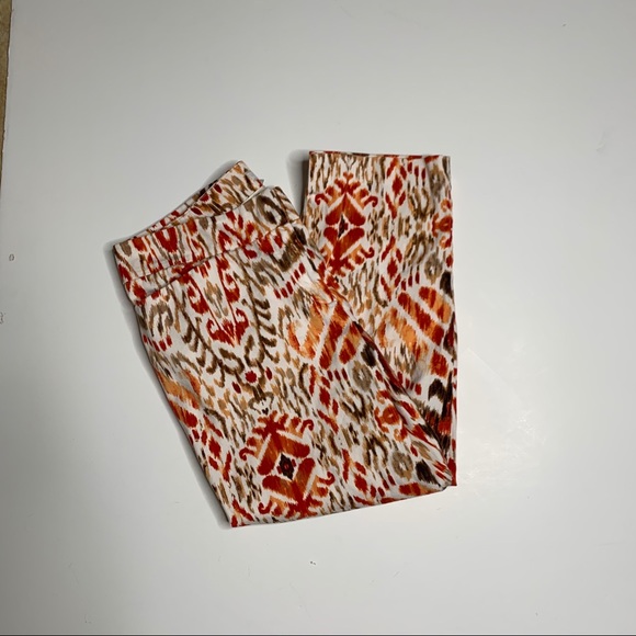 Chico’s size 8 Orange, Brown, White Capris Size 1 - Picture 3 of 5